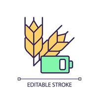 Editable resource constraints icon representing agricultural clusters, isolated simple vector, thin linear illustration. vector