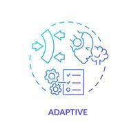 2D gradient adaptive icon, creative isolated vector, thin line blue illustration representing cognitive computing. vector