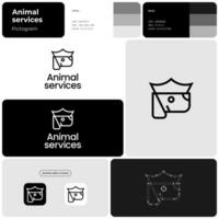 High quality pet products monochrome line business logo. Brand name. High quality business value. Dog with crown simple icon. Design element. Visual identity. Suitable for branding vector