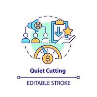 2D editable multicolor quiet cutting icon, simple isolated vector, thin line illustration representing workplace trends. vector