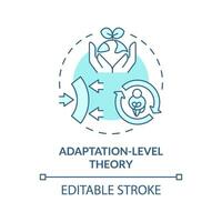 2D editable blue adaptation level theory icon, monochromatic isolated vector, thin line illustration representing environmental psychology. vector