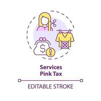 2D editable multicolor icon, simple isolated vector, thin line illustration representing pink tax. vector