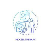 2D gradient NK cell therapy icon, simple isolated vector, thin line blue illustration representing cell therapy. vector