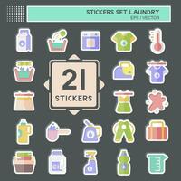 Sticker Set Laundry. related to Cleaning symbol. simple design editable. simple illustration vector