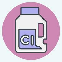 Icon Chlorine. related to Laundry symbol. color mate style. simple design editable. simple illustration vector