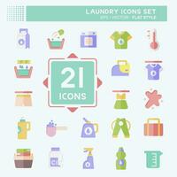 Icon Set Laundry. related to Cleaning symbol. flat style. simple design editable. simple illustration vector