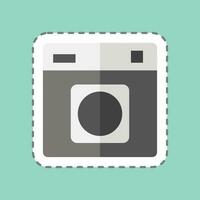 Sticker line cut Tumble Dryer. related to Laundry symbol. simple design editable. simple illustration vector