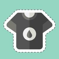 Sticker line cut Tshirt Stain. related to Laundry symbol. simple design editable. simple illustration vector