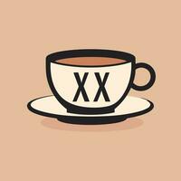 AI generated Coffee culture cafe filled outline colorful logo. Community meeting place. Letters inside mug on plate shape. Graphic design vector