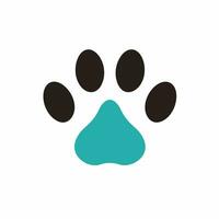 AI generated Animal service filled colorful logo. Compassion and love business values. Paw print simple icon. Design element. Ai art for corporate branding vector