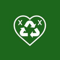 AI generated Second hand shop filled color initial logo idea. Recycling and reusing. Letters inside heart shape. Graphic design vector