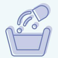 Icon Washing Poder. related to Laundry symbol. two tone style. simple design editable. simple illustration vector