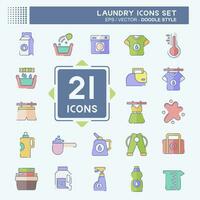 Icon Set Laundry. related to Cleaning symbol. doodle style. simple design editable. simple illustration vector