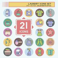 Icon Set Laundry. related to Cleaning symbol. color mate style. simple design editable. simple illustration vector