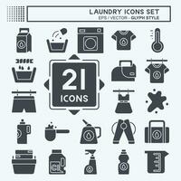 Icon Set Laundry. related to Cleaning symbol. glyph style. simple design editable. simple illustration vector