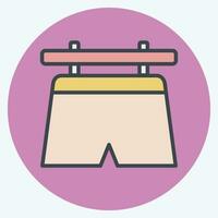 Icon Dry Short. related to Laundry symbol. color mate style. simple design editable. simple illustration vector