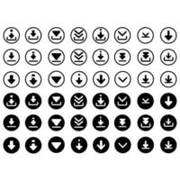 Download icon vector set. Upload button illustration collection. Load symbol or logo.