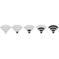 Wifi vector icon set. Waves illustration sign collection. Signal symbol or logo.