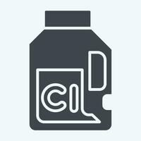 Icon Chlorine. related to Laundry symbol. glyph style. simple design editable. simple illustration vector