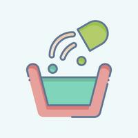 Icon Washing Poder. related to Laundry symbol. doodle style. simple design editable. simple illustration vector