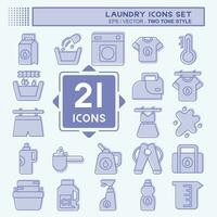 Icon Set Laundry. related to Cleaning symbol. two tone style. simple design editable. simple illustration vector