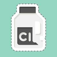 Sticker line cut Chlorine. related to Laundry symbol. simple design editable. simple illustration vector