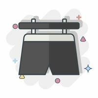 Icon Dry Short. related to Laundry symbol. comic style. simple design editable. simple illustration vector