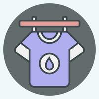 Icon Hanging Tshirt. related to Laundry symbol. color mate style. simple design editable. simple illustration vector