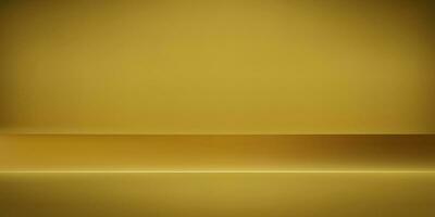 Gold photo studio background design. Empty podium for banner or product presentation. Vector illustration