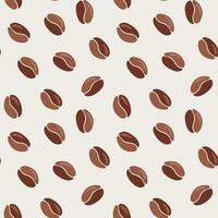 Seamless pattern, coffee beans on a light background. Background, drinks, vector