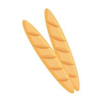 Fresh French baguettes. Bread, pastries, groceries. Bakery illustration, vector