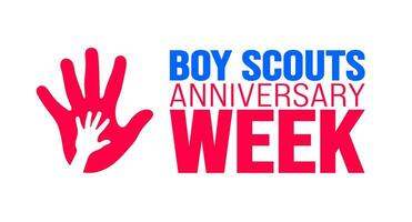 February is Boy Scouts anniversary week background template. Holiday concept. background, banner, placard, card, and poster design template with text inscription and standard color. vector