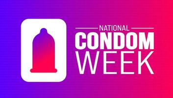 February is National Condom Week background template. Holiday concept. background, banner, placard, card, and poster design template with text inscription and standard color. vector illustration.