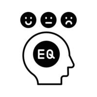 Emotional Intelligence icon. black fill icon vector