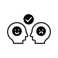 Understanding icon. black fill icon vector