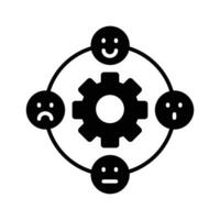 Managing emotional icons. black fill icon vector