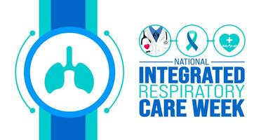 February is National integrated respiratory care week background template. Holiday concept. background, banner, placard, card, and poster design template with text inscription and standard color. vector