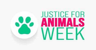 February is National Justice for Animals Week background template. Holiday concept. background, banner, placard, card, and poster design template with text inscription and standard color. vector