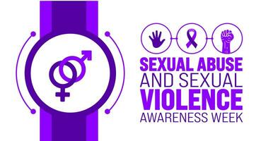 February is Sexual abuse and sexual violence awareness week background template. Holiday concept. background, banner, placard, card, and poster design template with text inscription and standard color vector