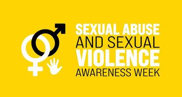 February is Sexual abuse and sexual violence awareness week background template. Holiday concept. background, banner, placard, card, and poster design template with text inscription and standard color vector