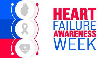 February is Heart Failure Awareness Week background template. Holiday concept. background, banner, placard, card, and poster design template with text inscription and standard color. vector