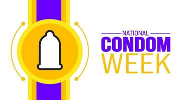 February is National Condom Week background template. Holiday concept. background, banner, placard, card, and poster design template with text inscription and standard color. vector illustration.