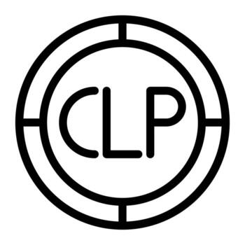 peso chile icono. contorno clp vector icono para web diseño aislado en blanco antecedentes