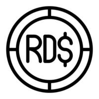 peso rds icono. contorno rds vector icono para web diseño aislado en blanco antecedentes