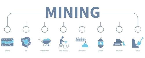 Mining banner web icon vector illustration concept