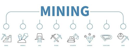 Mining banner web icon vector illustration concept