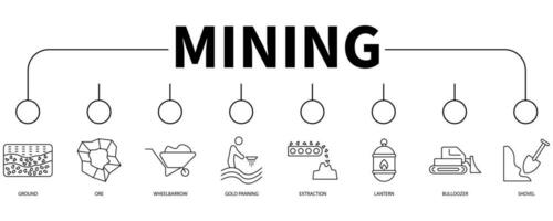 Mining banner web icon vector illustration concept