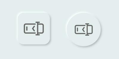 Rename line icon in neomorphic design style. Write signs vector illustration.