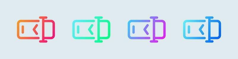 Rename line icon in gradient colors. Write signs vector illustration.