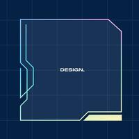 Futuristic square gradient background. Pop up window vector illustration.